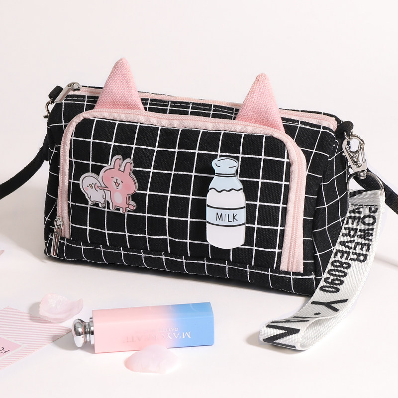 笔袋女孩大容量简约ins日系帆布初中小学生2025新款文具盒铅笔