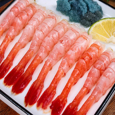 去壳北极甜虾刺身生吃寿司食材