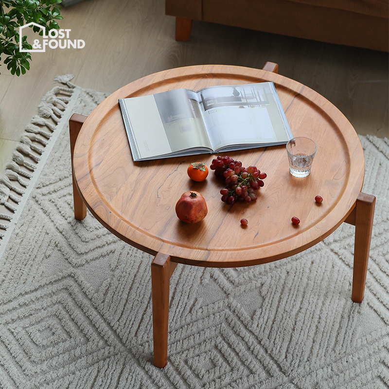 实木木日式风茶台小圆桌