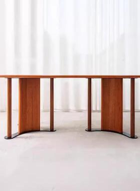 琢光餐桌樱桃木实木长方形日式简约原木大板家新款多功能办公室