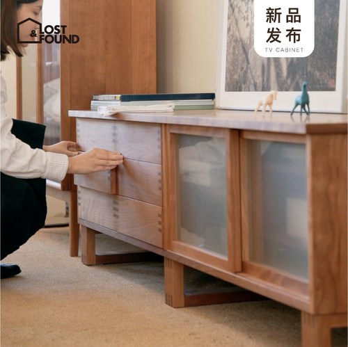 复古日式实木北欧电视柜