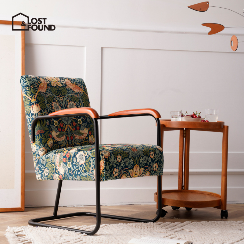 失物招领1818英国威廉莫里斯限量定制原创天津铁管轻奢单人沙发椅