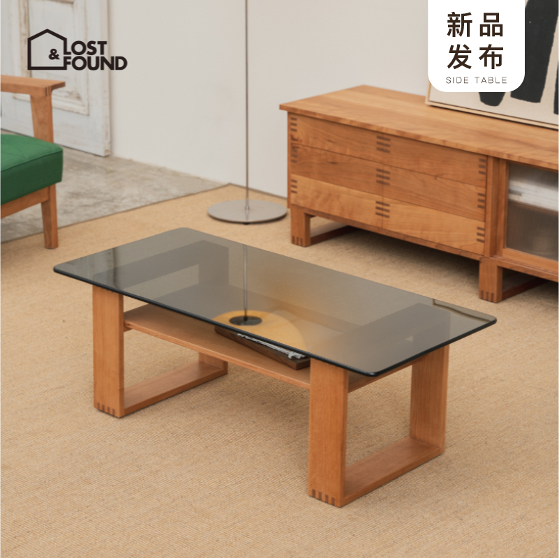 失物招领7025复古茶几实木玻璃
