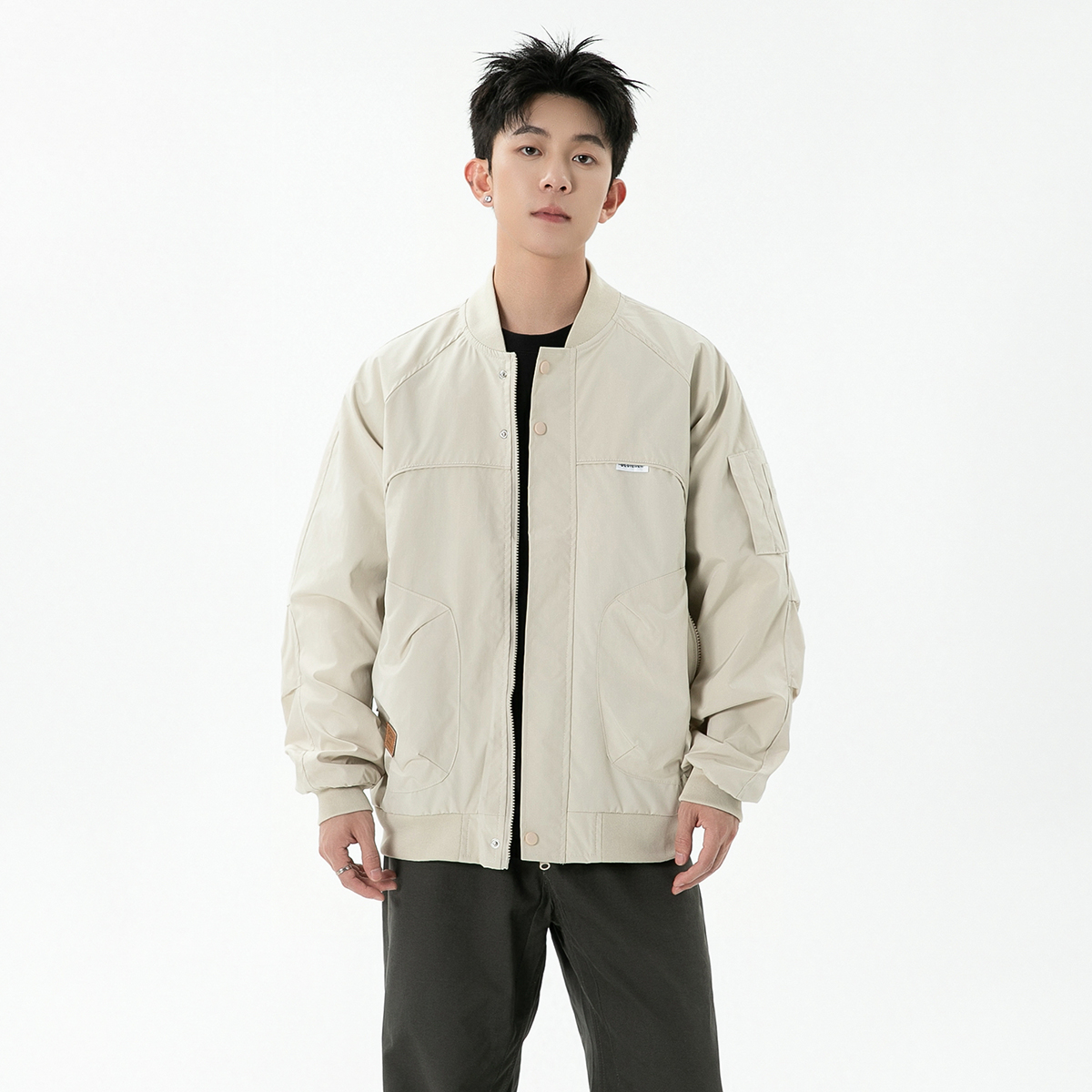 男士棒球服夹克春秋款时尚百搭休闲工装外套男装潮流帅气上衣男潮
