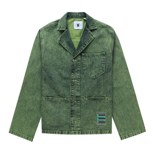 现货正品DAILY PAPER宽松休闲时装苹果绿色丹宁牛仔夹克外套情侣