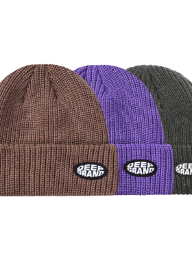 DPG 基础款毛线帽情侣粗线小帽围 冷帽 保暖 胶皮 毛绒帽2022秋冬