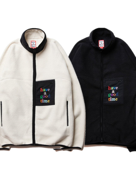 现货正品have a good time刺绣LOGO拉链摇粒绒立领夹克宽松外套男