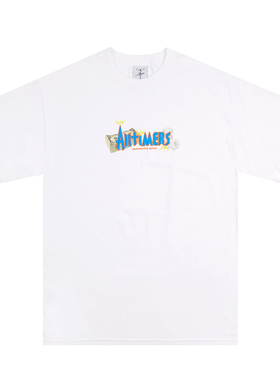 正品 ALLTIMERS 美金LOGO印花AGENCY滑板宽松圆领休闲短袖T恤情侣