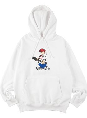 正品 HAVE A GOOD TIME 卡通人物双面印花日潮宽松连帽卫衣帽衫冬