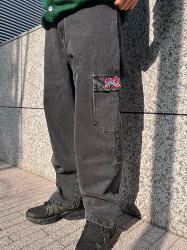 YARDSALE多口袋彩色刺绣牛仔长裤