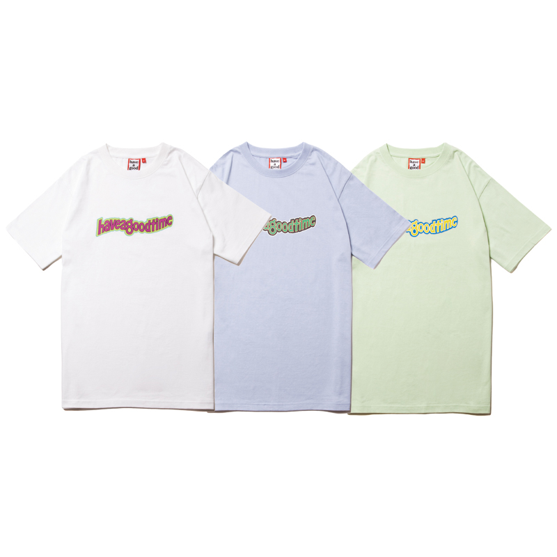 日潮波浪logo印花圆领短袖t恤