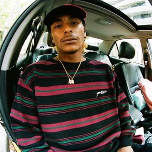 现货 YARDSALE Mirage滑板针织衫条纹宽松圆领套头休闲薄毛衣情侣