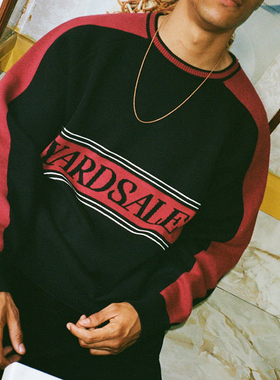 现货YARDSALE DIAMOND英国滑板针织衫圆领套头薄毛衣纯棉情侣宽松