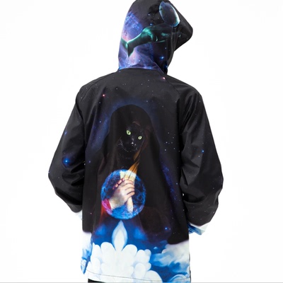 风衣夹克RIPNDIP贱猫恶搞人像