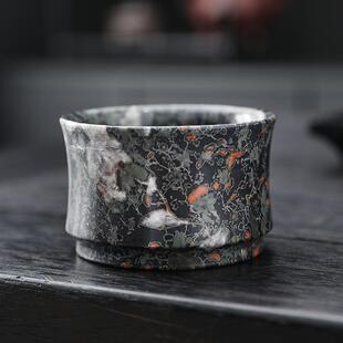 天然梅花玉茶杯中式手工品茗杯主人杯高端养生玉石杯杯子功夫茶具