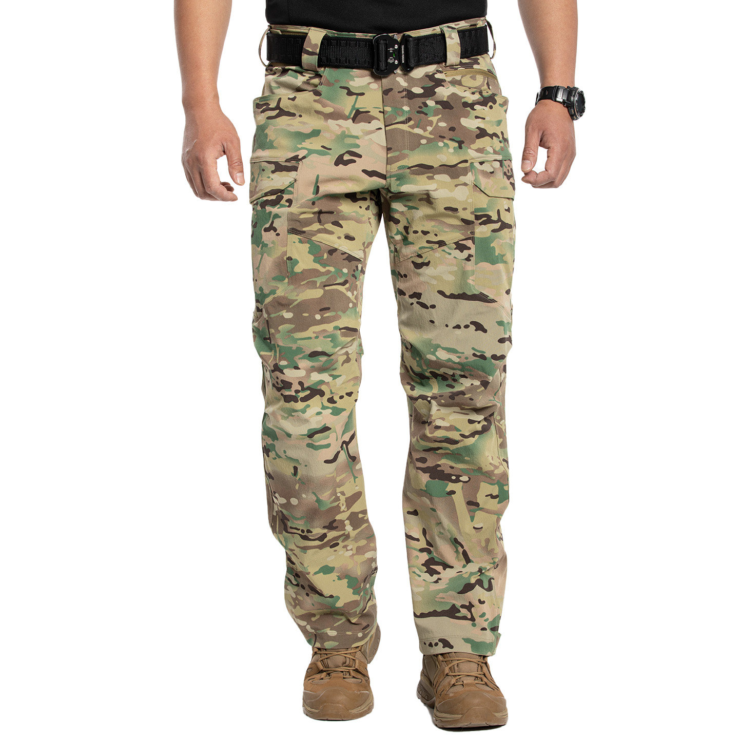 隐忍AR战术裤橘皮弹力修身男春夏户外透气工装裤迷彩登山裤休闲裤