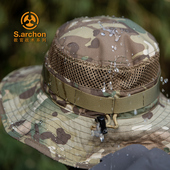 执政官奔尼帽男战术迷彩户外钓鱼登山帽子夏季 遮阳帽圆边防晒帽