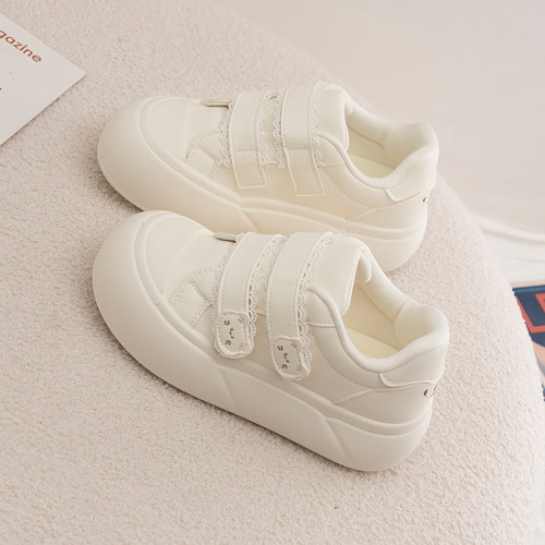 魔术贴厚底小白鞋女春百搭板鞋