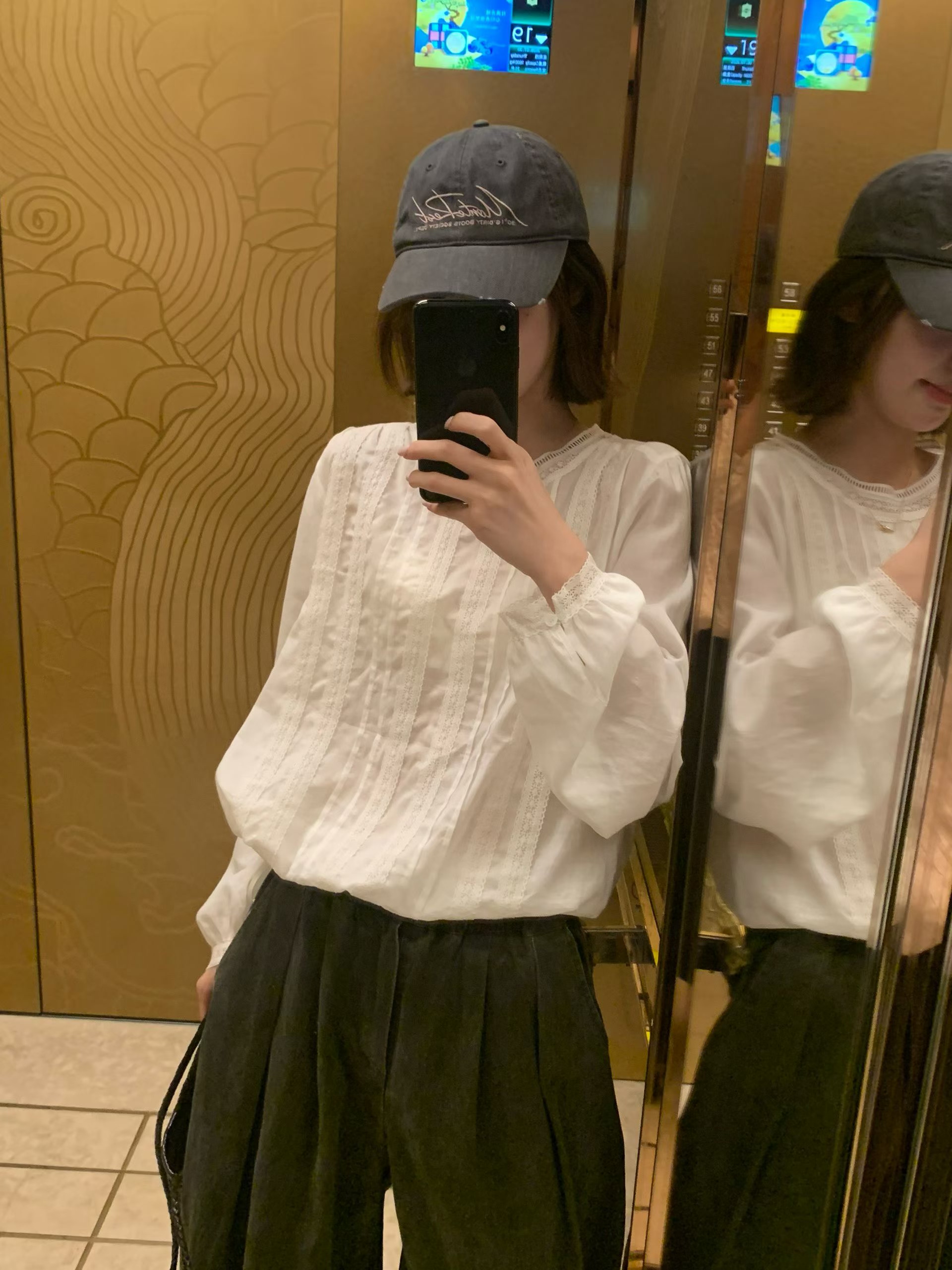 日系26秋季新款 Focus文艺氧气感森女蕾丝休闲苎麻莱赛尔白衬衫女
