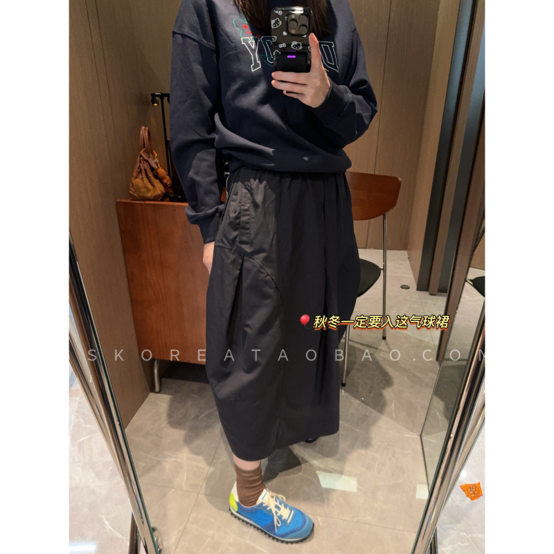 高端品质一定要买～现货2025秋冬新款轮廓敲好遮肉深灰色半身裙