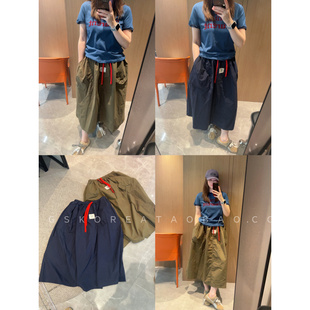 休闲帅气～现货2026新款 春夏秋大口袋户外日常松紧腰伞裙长半身裙