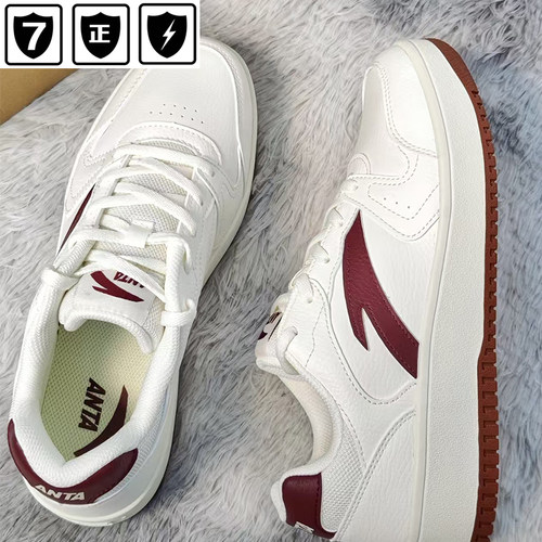 安踏小零感板鞋男女款厚底增高小白鞋轻便休闲平底百搭休闲运动鞋