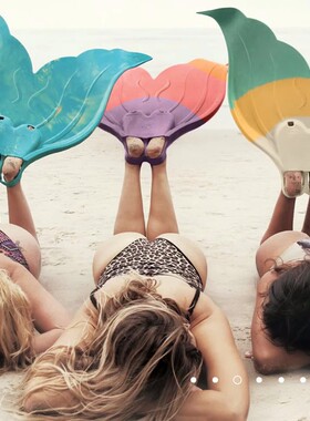 澳洲Mahina美人鱼脚蹼成人训练蛙鞋单蹼潜水儿童人鱼尾亲子海洋馆