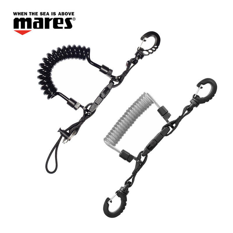 Mares Laynard相机防水壳防丢绳 弹簧绳失手绳不锈钢快卸挂扣