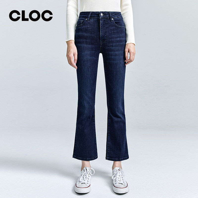 [折扣]FRAME女士深蓝新色高腰高弹靴型牛仔裤LE CROP MINI BOOT