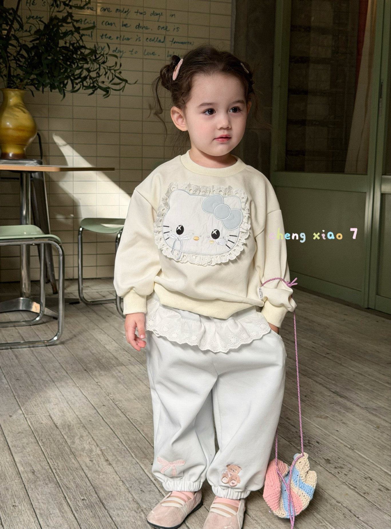 凡妈童装2026春季新款女童小童韩版小猫贴布花边卫衣花边小熊卫裤,童装/婴儿装/亲子装,裤子,淘宝优惠券,粉丝福利购,淘宝优惠卷