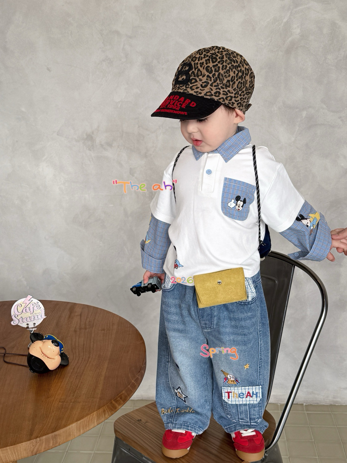 凡妈童装26春新款男童小童韩版格子拼接假两件T恤刺绣口袋牛仔裤,童装/婴儿装/亲子装,裤子,淘宝优惠券,粉丝福利购,淘宝优惠卷