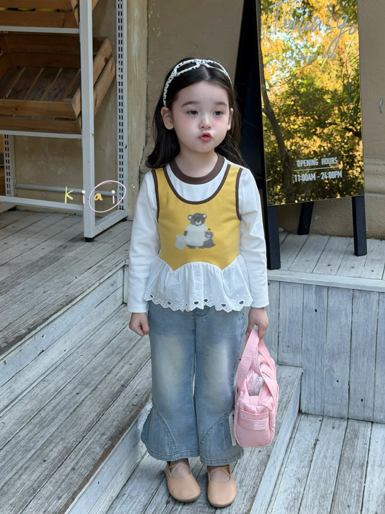 凡妈童装26春款女童小童韩版小熊假两件花边T恤蝴蝶结喇叭牛仔裤,童装/婴儿装/亲子装,裤子,淘宝优惠券,粉丝福利购,淘宝优惠卷