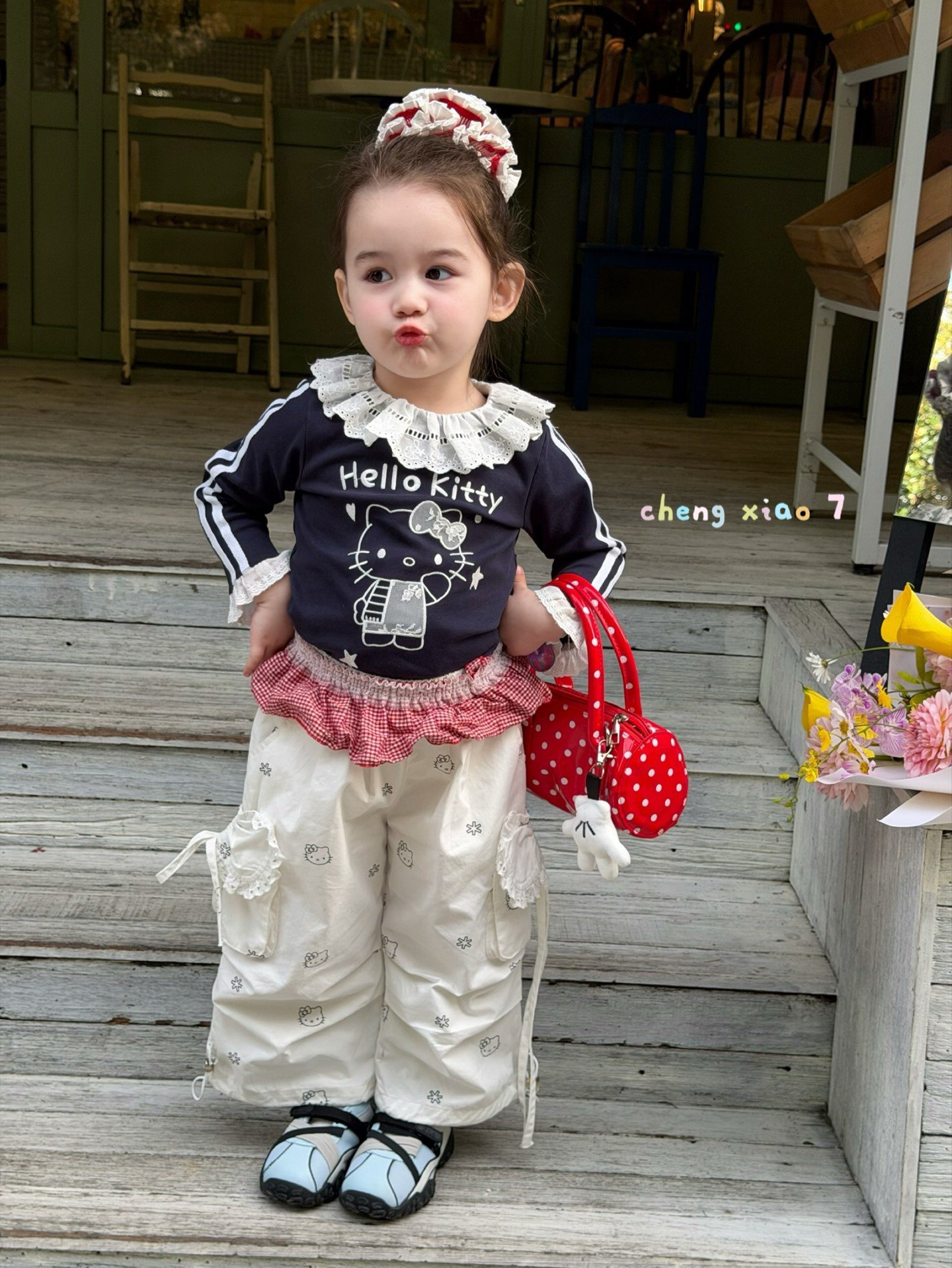 凡妈童装26春款女童小童韩版KT猫花边修身T恤棉质口袋洋气休闲裤,童装/婴儿装/亲子装,裤子,淘宝优惠券,粉丝福利购,淘宝优惠卷