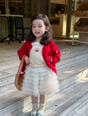 凡妈童装 外套吊带蛋糕纱裙半裙洋气 针织薄开衫 26春款 女童小童韩版