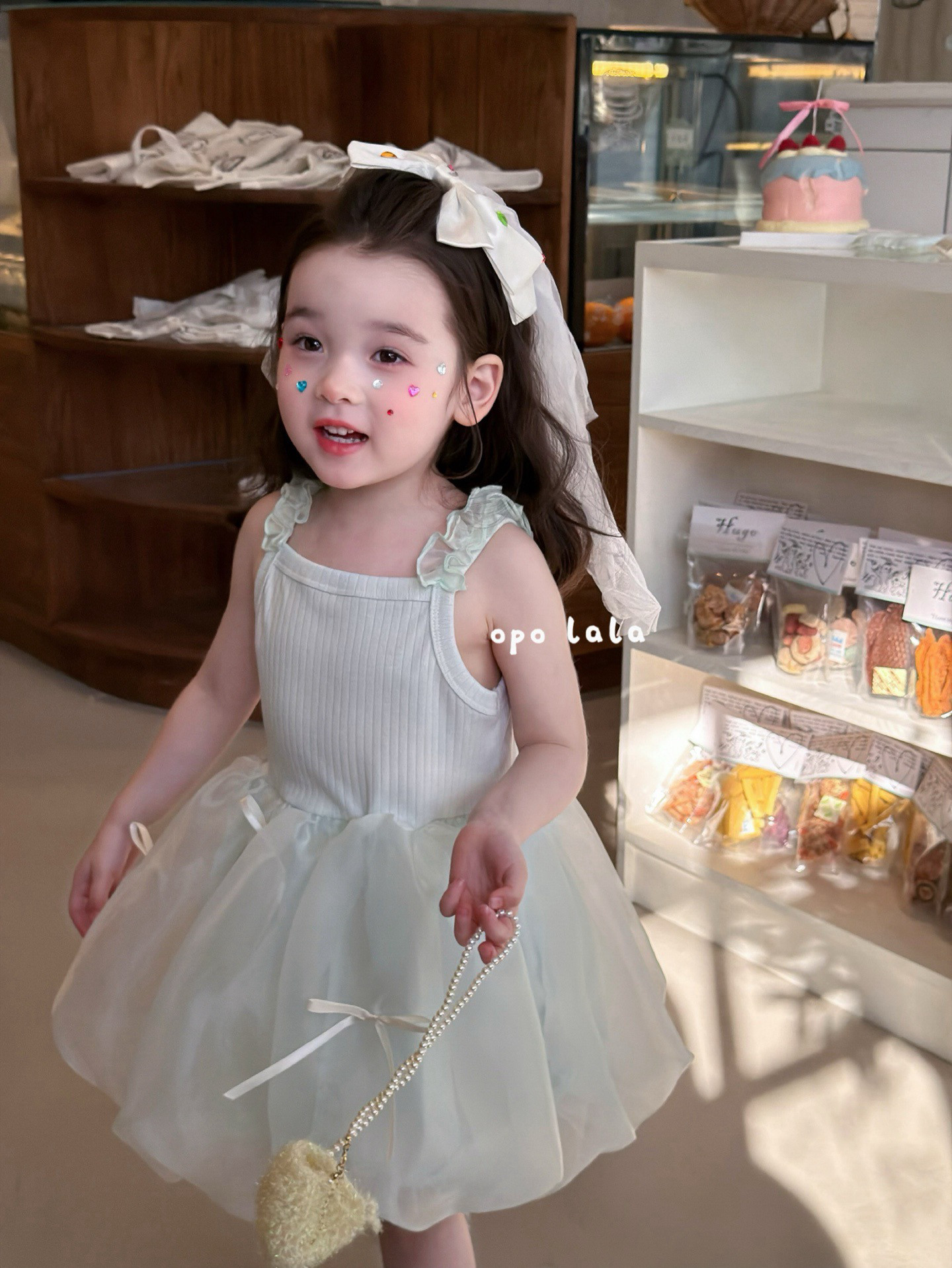 凡妈童装2026夏季新款女童小童韩版蝴蝶结网纱吊带公主裙连衣裙