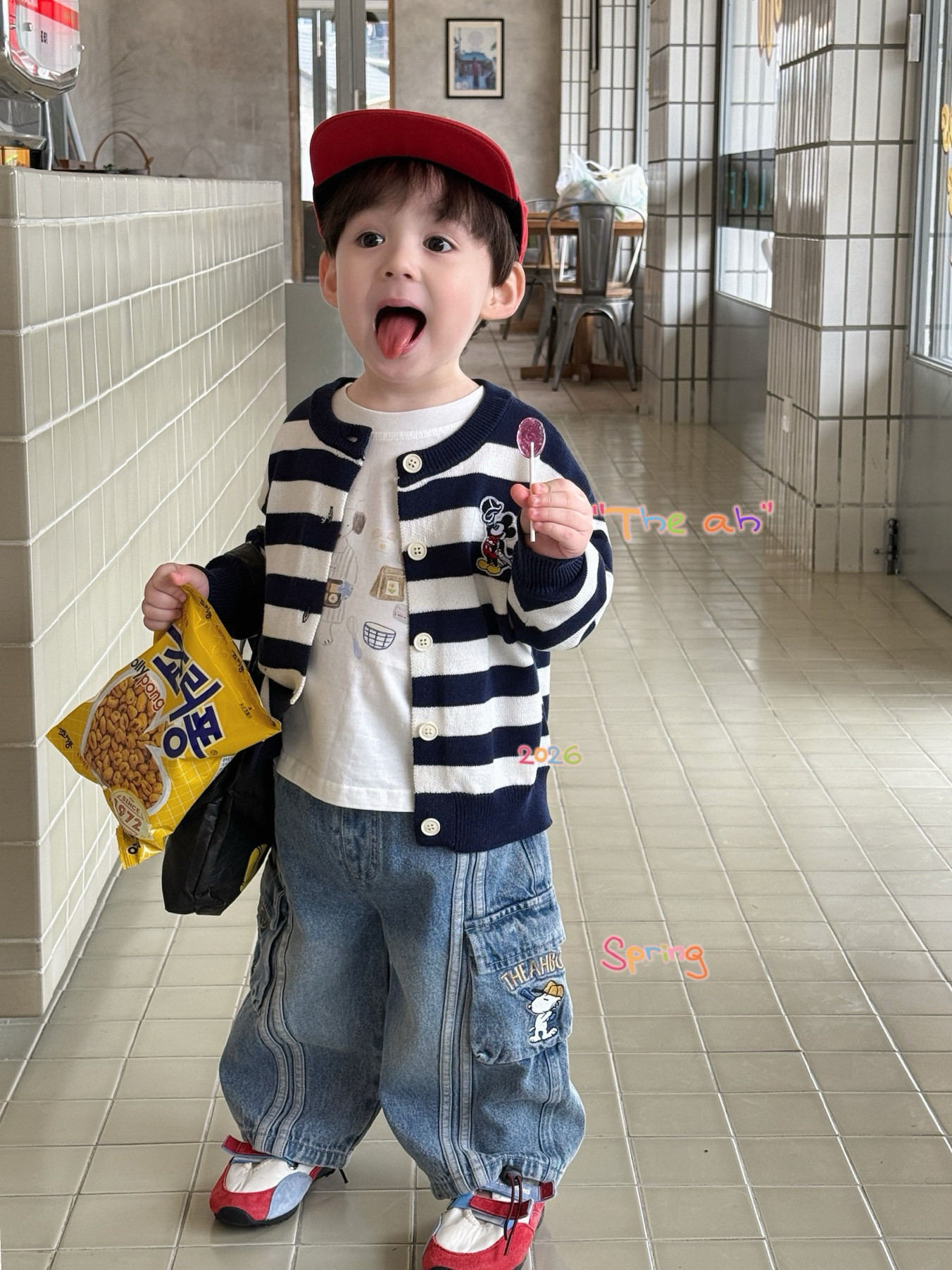 凡妈童装26春新款男童小童韩版针织条纹开衫外套白T恤米奇牛仔裤,童装/婴儿装/亲子装,裤子,淘宝优惠券,粉丝福利购,淘宝优惠卷