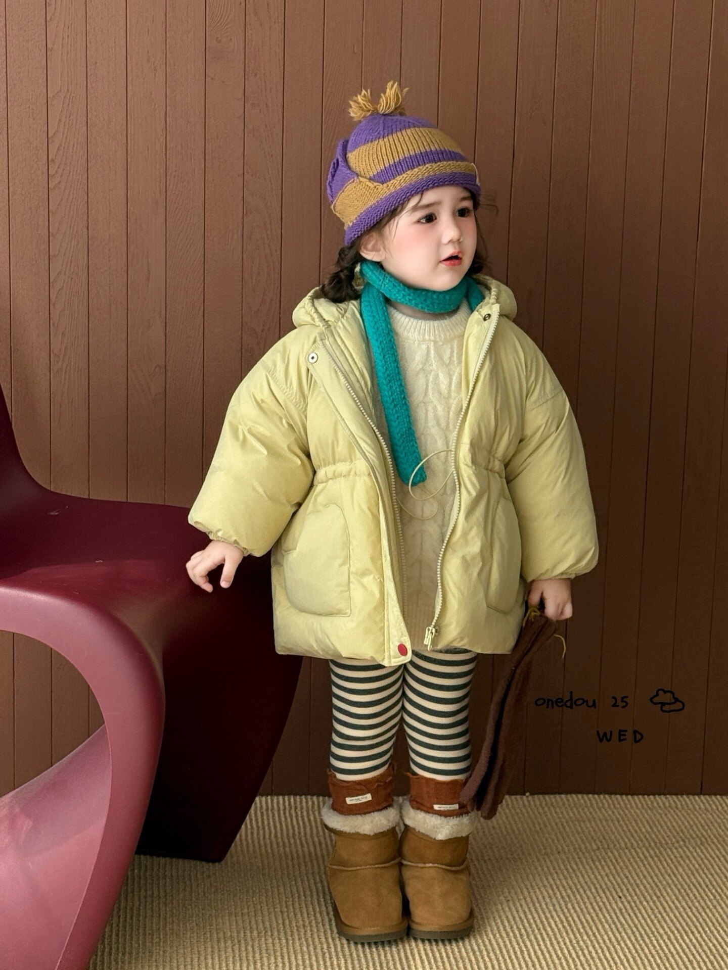 凡妈童装2025冬季新款女童小童韩版可爱桃心帽抽绳收腰羽绒服外套,童装/婴儿装/亲子装,羽绒服,淘宝优惠券,粉丝福利购,淘宝优惠卷