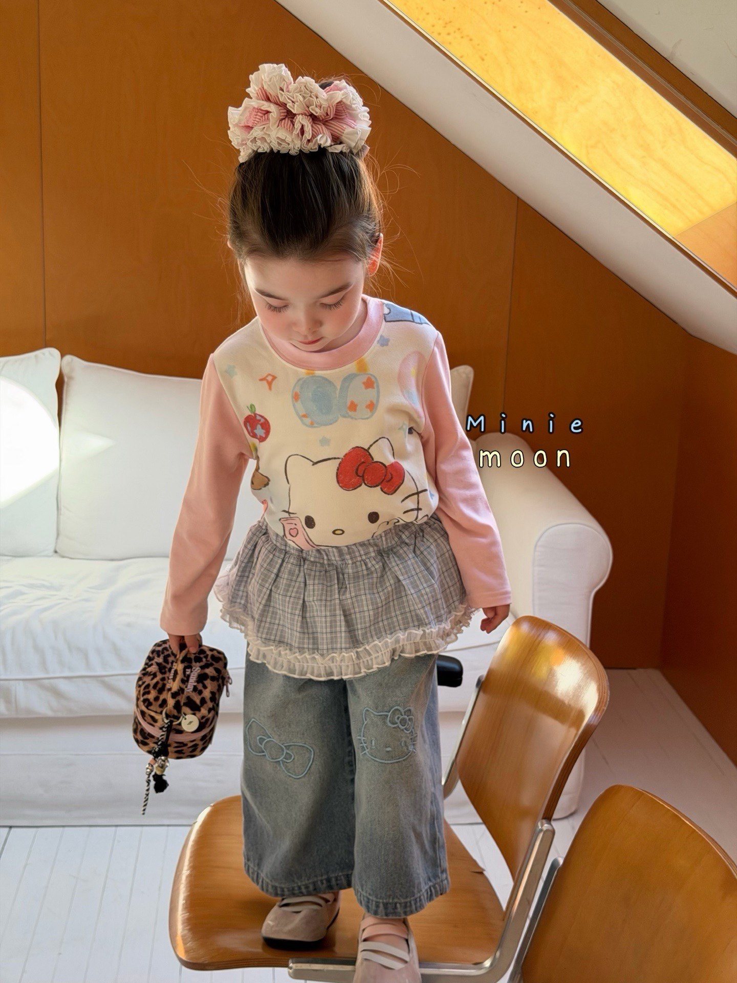 凡妈童装26春季新款女童小童韩版卡通KT猫修身T恤裙边直筒牛仔裤,童装/婴儿装/亲子装,裤子,淘宝优惠券,粉丝福利购,淘宝优惠卷