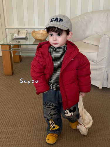 男童女童小童韩系宽松版羽绒服