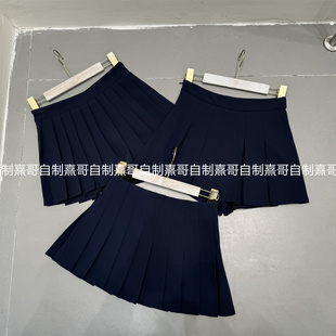 半身裙女夏2026新款 纯色显瘦a字短裙 深色高腰百褶裙百搭洋气西装