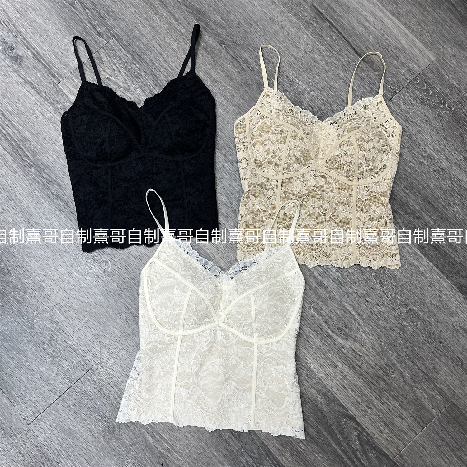 纯欲性感蕾丝美背吊带背心女带胸垫V领鱼骨上衣抹胸西装内搭外穿