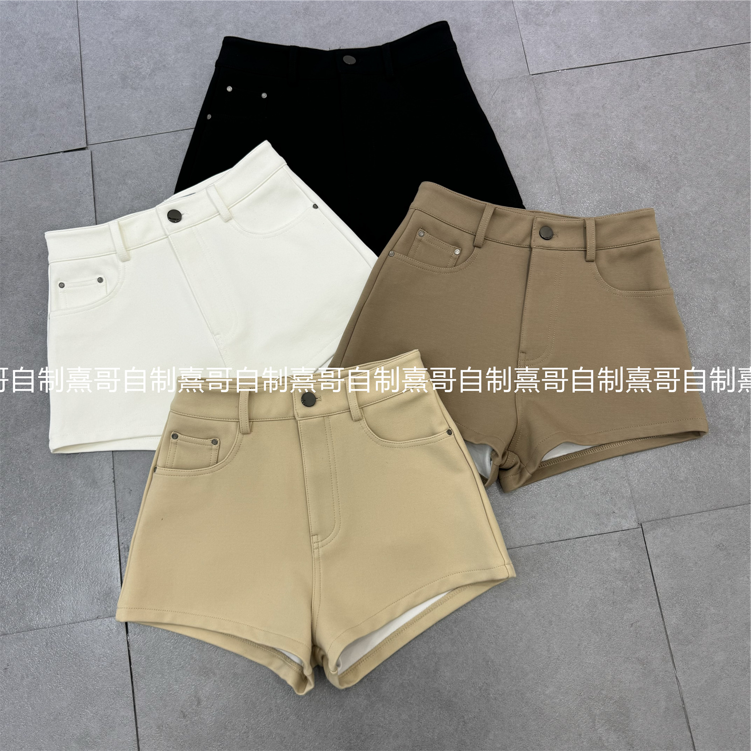 秋冬新款高腰显瘦休闲加厚短裤女百搭小个子修身a字热裤西装裤子