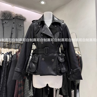 复古英伦风皮衣外套女秋冬新款 收腰显瘦高级感气质小个子机车服潮