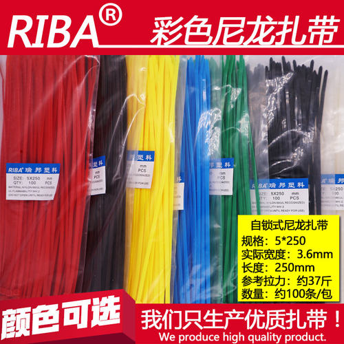 厂标5x250尼龙扎带瑞邦彩色绑带