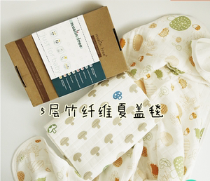 婴儿夏季蘑菇被盖毯竹纤维纱布浴巾儿童毛巾被 5层提花特价包邮