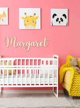 定制木质Baby名字牌道具背景布置拍照Custom Name Sign挂牌摆件