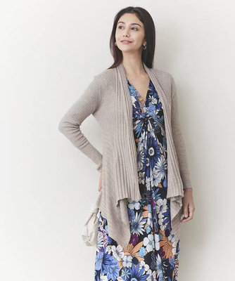  armoire capri* 日系LA不规则下摆罗纹针织开衫 春秋外搭