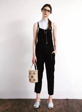 日单ER家高领竖条纹超弹力百搭浅灰色下摆小开叉春秋季针织背心