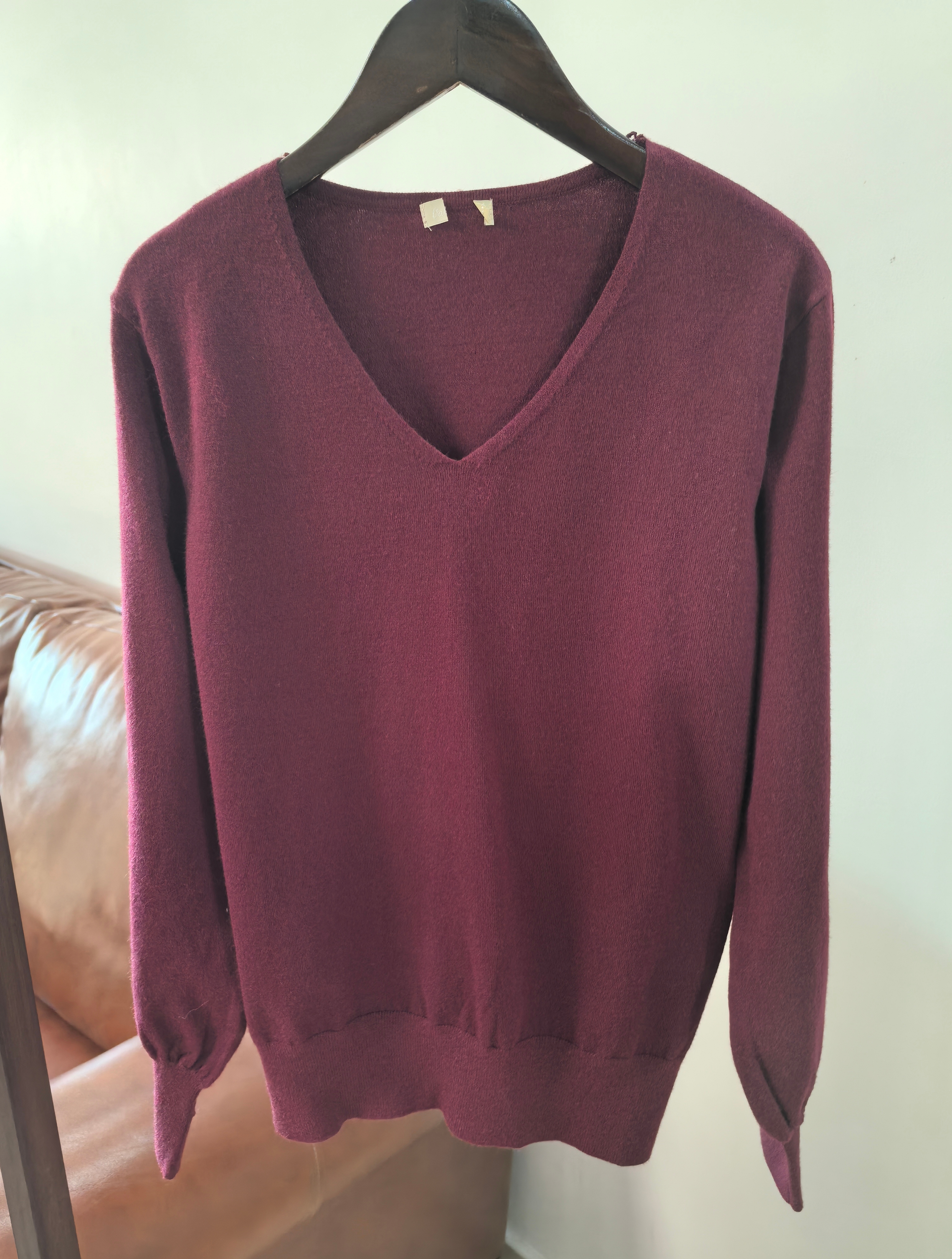 日单原单春秋季女V领长袖针织衫套头毛衣