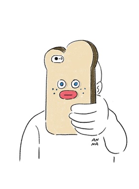 秋冬新款iPhoneXSMAX硅胶全包情侣苹果7/8P手机壳可爱吐司ip6挂绳